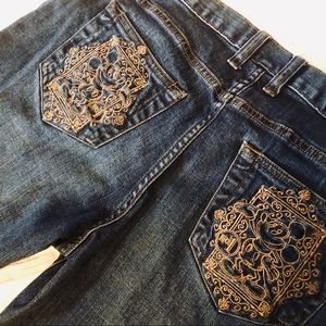 DISNEY Jeans Mickey Mouse Embroidered Pockets sz 8